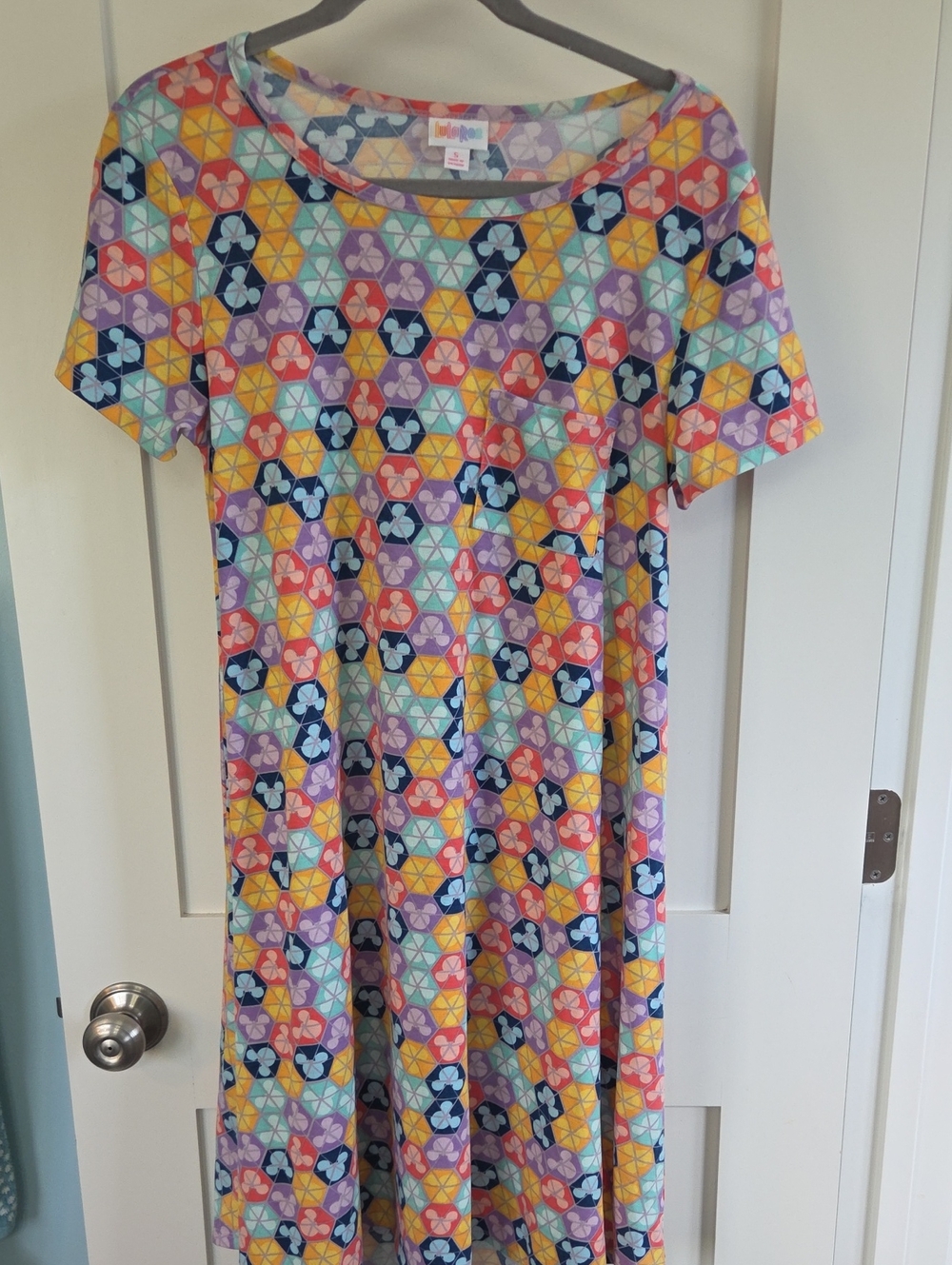 Mickey Mouse LuLaRoe High-Low Dress in Multicolor Geometric Print